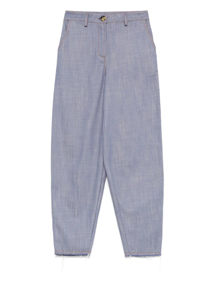 Contrast-Stitching Jeans