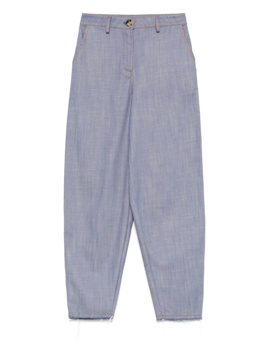 Contrast-Stitching Jeans