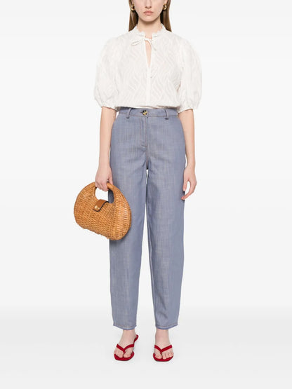 Contrast-Stitching Jeans