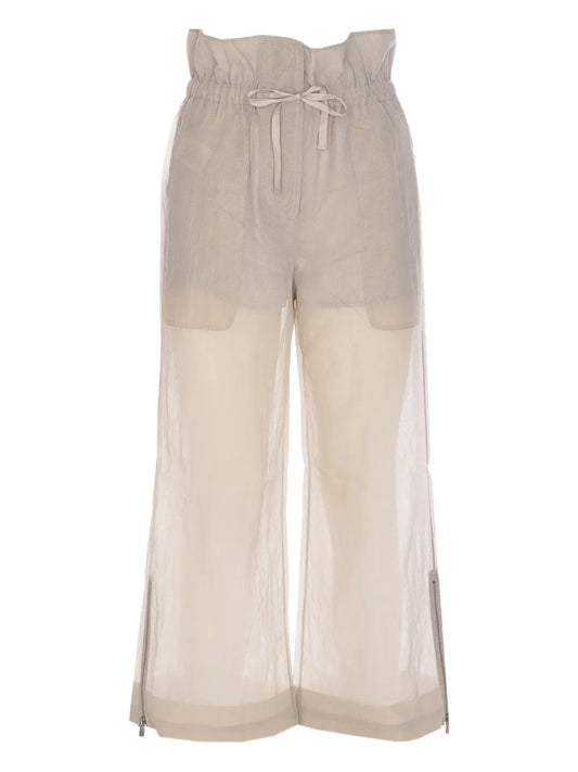 Drawstring Straight-Leg Trousers