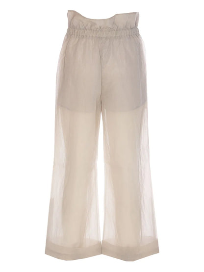 Drawstring Straight-Leg Trousers
