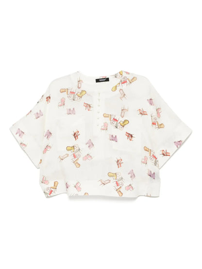 Graphic-Print Blouse