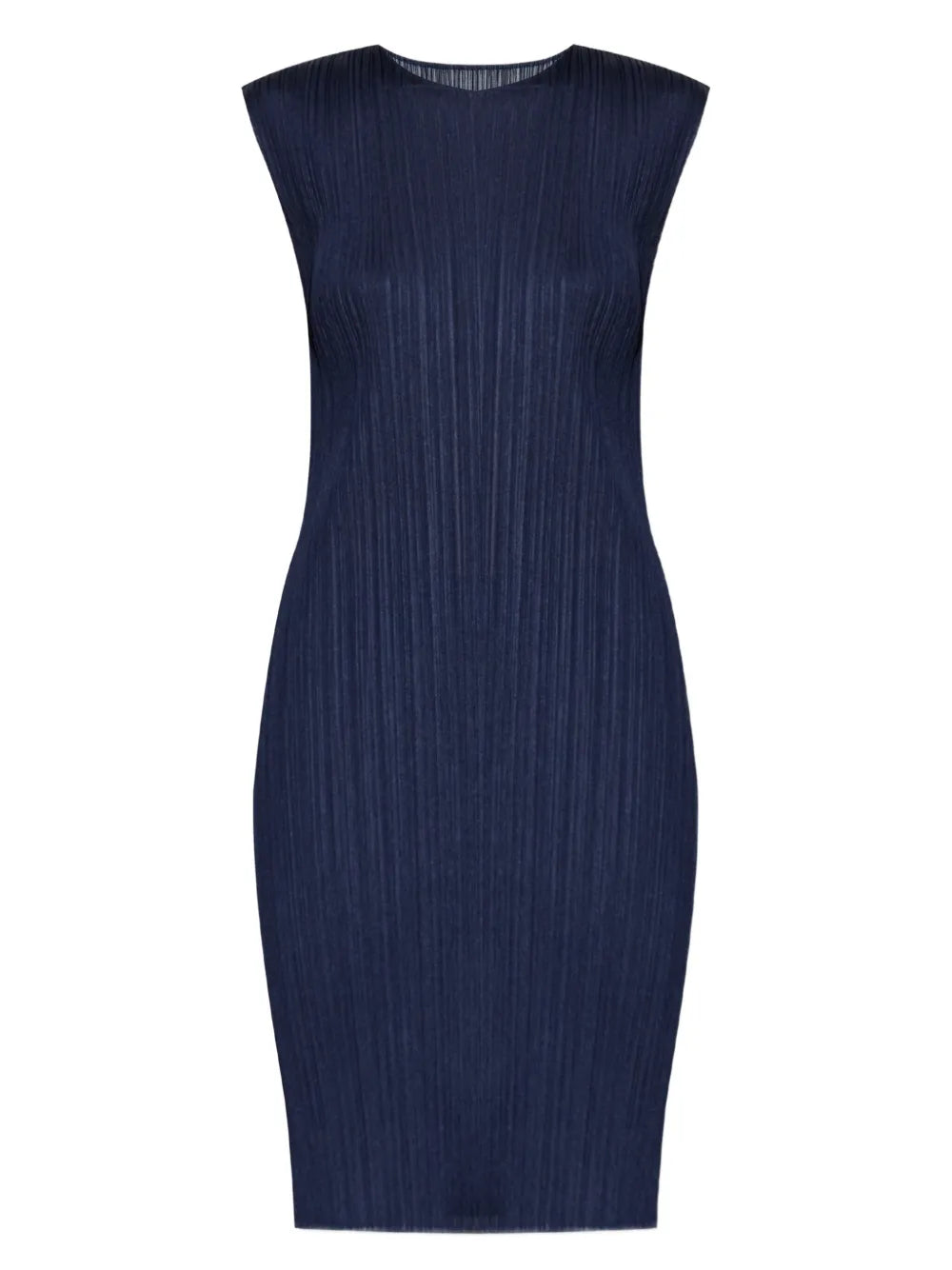 Plissé-Effect Midi Dress