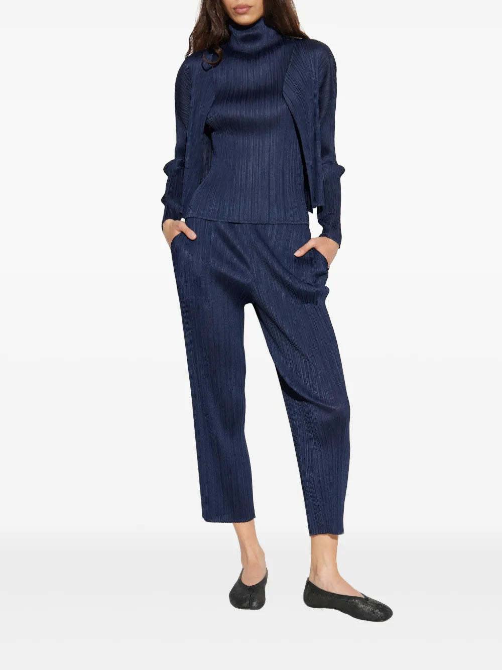 Pleated Cardigan