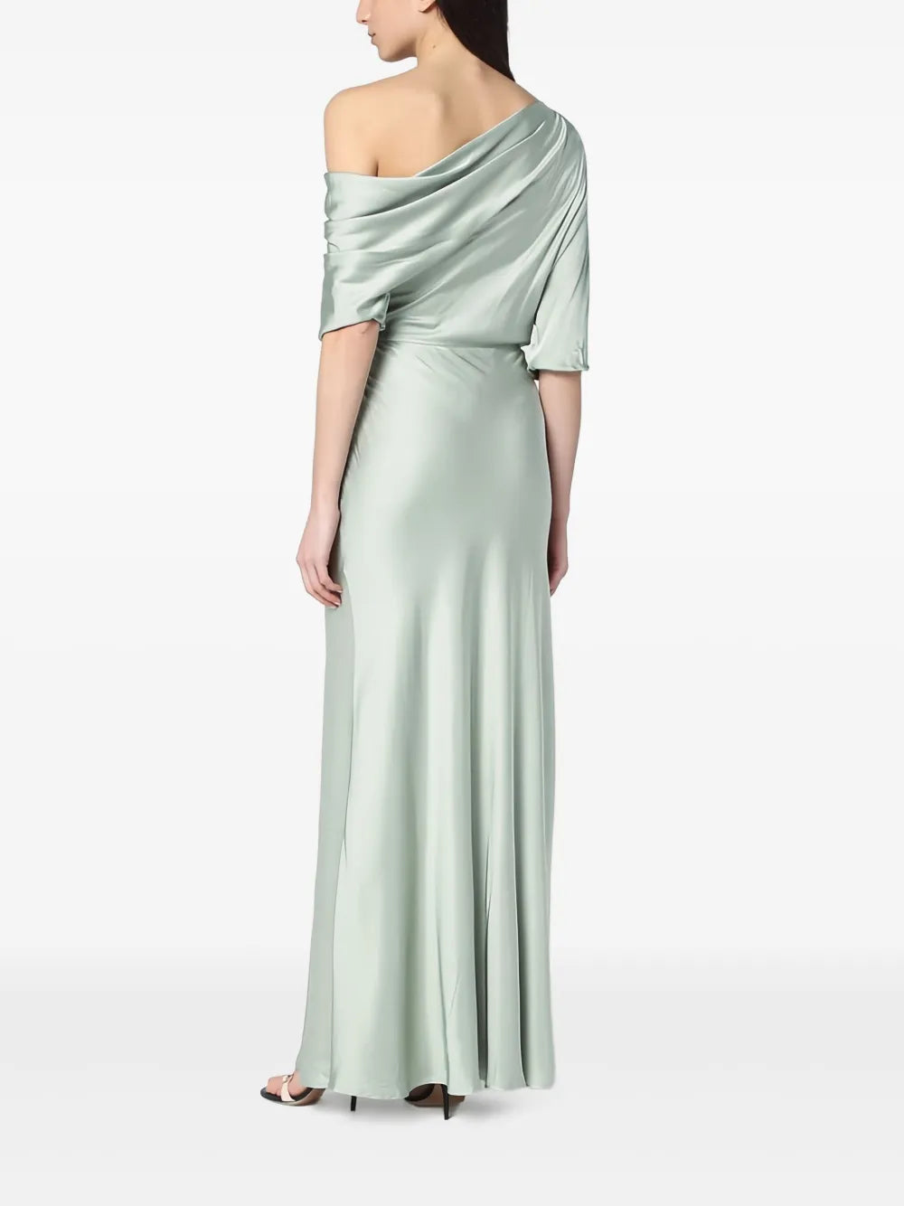 Off-Shoulder Satin Gown