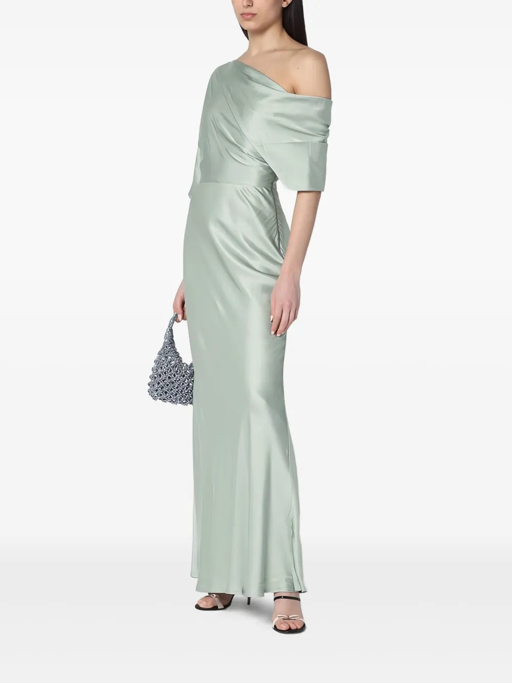 Off-Shoulder Satin Gown