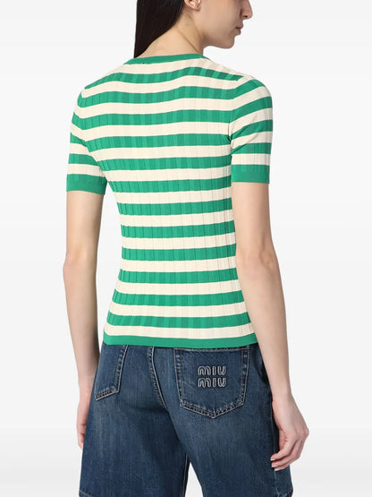 Striped Ribbed T-Shirt
