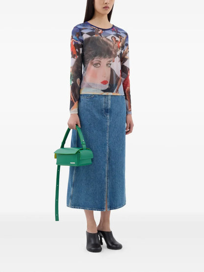 Brigitte-Print Sheer Top