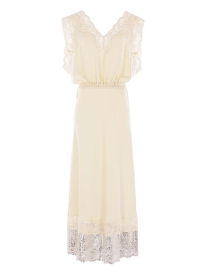 Lace-Trimmed Midi Dress