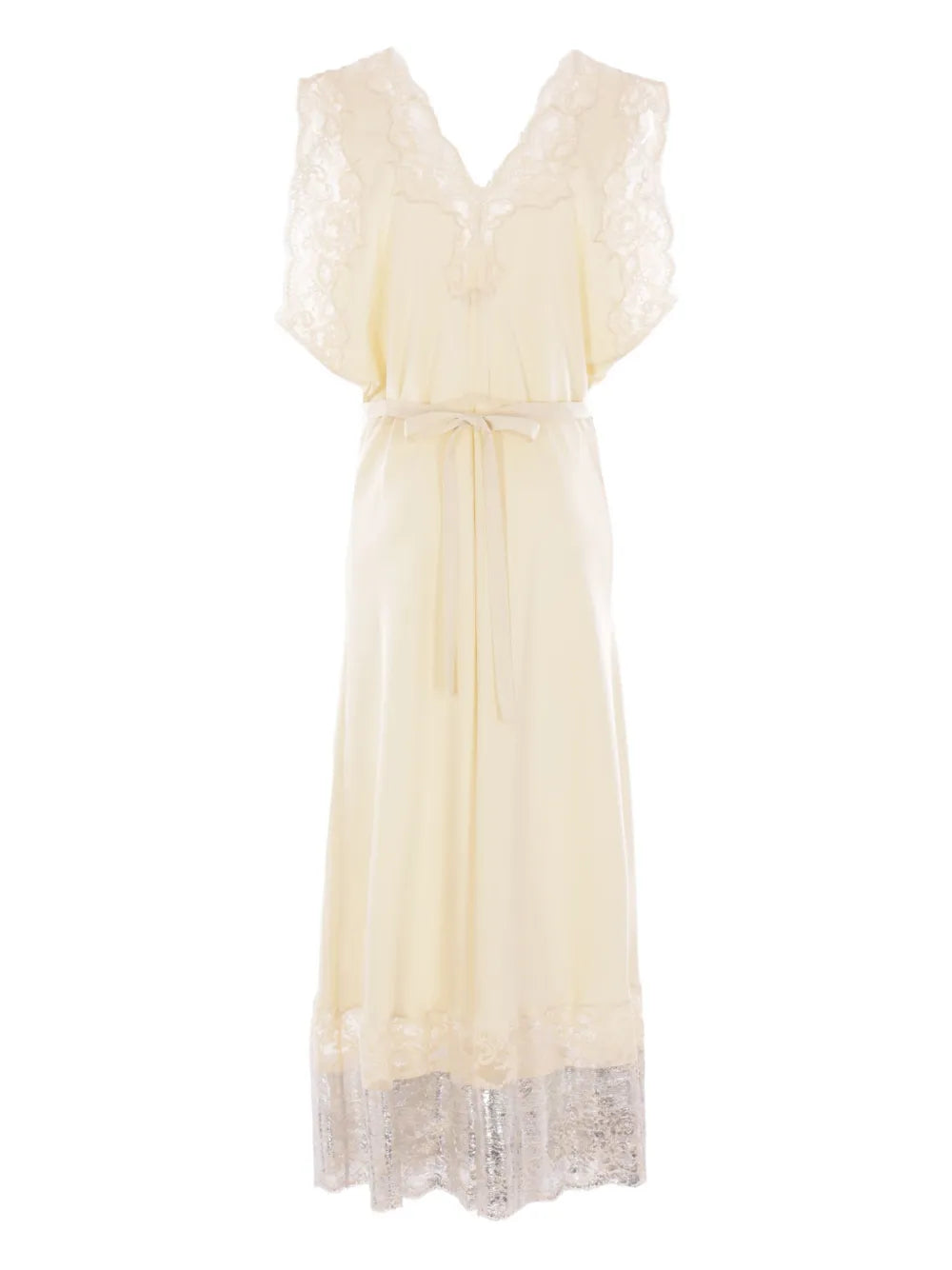 Lace-Trimmed Midi Dress
