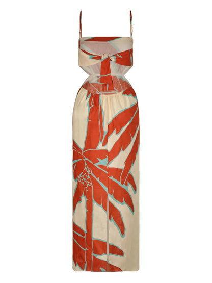 Palms Linen Maxi Dress