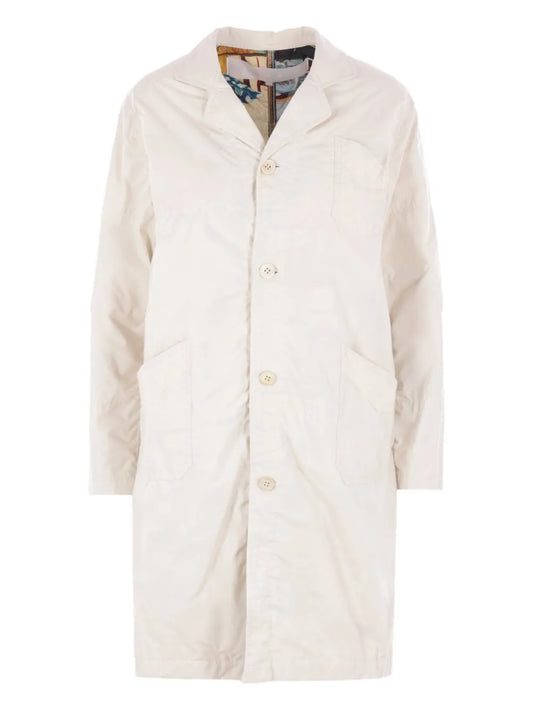 Notched-Collar Trench Coat