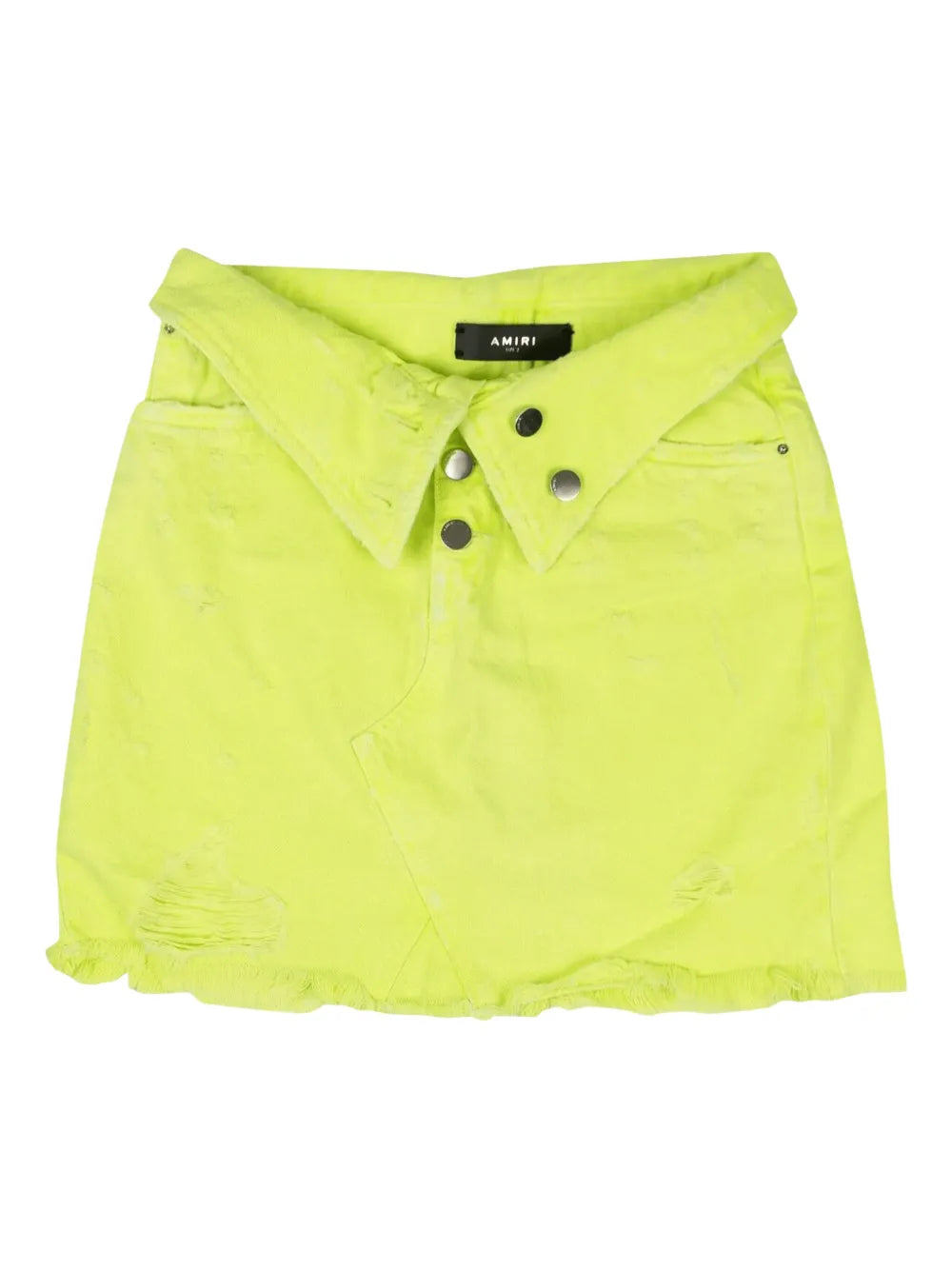 Denim Destroyed Mini Skirt