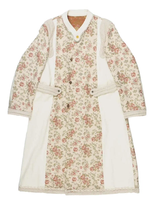 Floral-Print Parka Coat