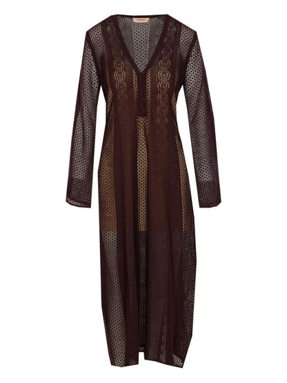 Perforated-Knit Dress