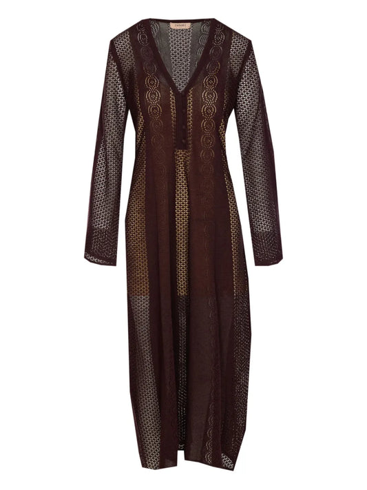 Perforated-Knit Dress