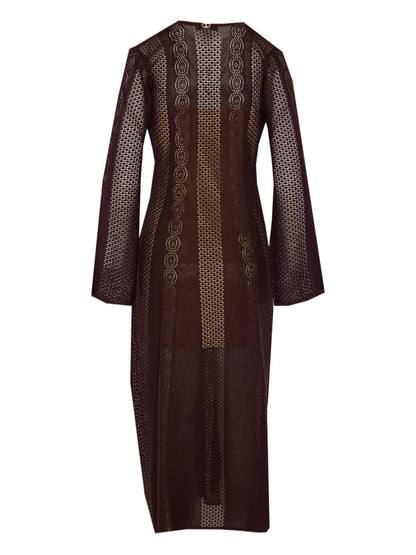 Perforated-Knit Dress
