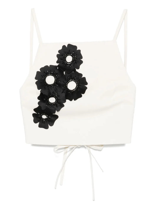 Floral-Appliqué Top