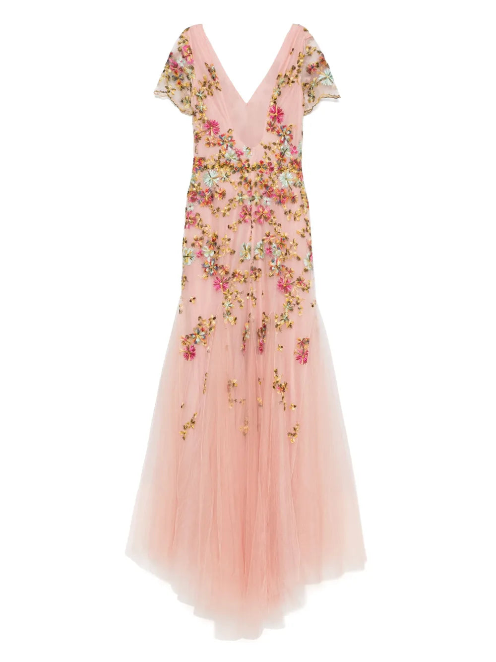 Embroidered Tulle Midi Dress