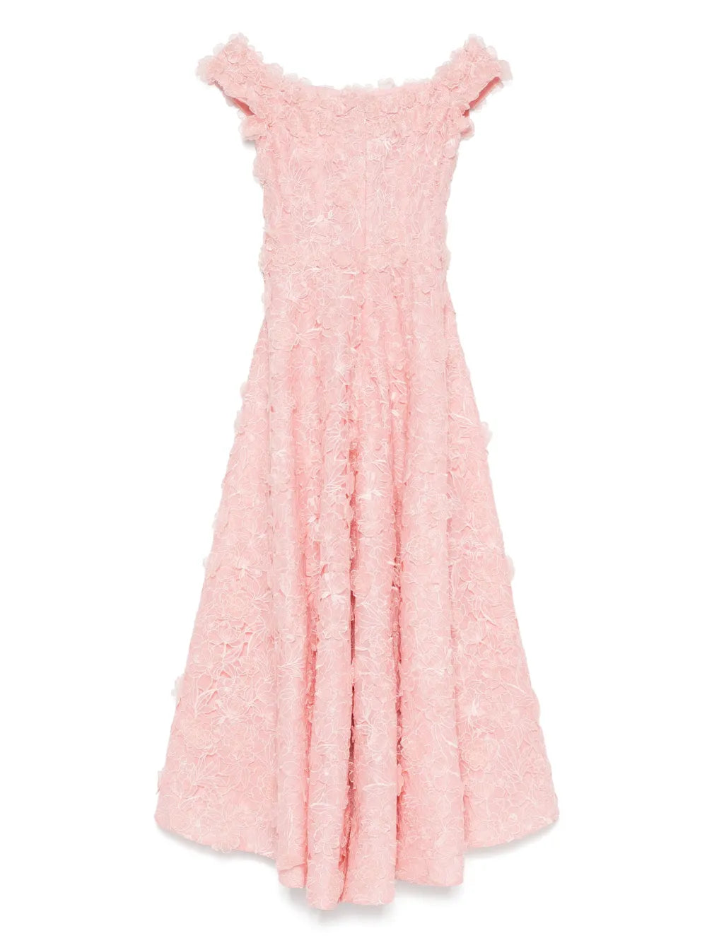 Floral-Embroidered Midi Dress