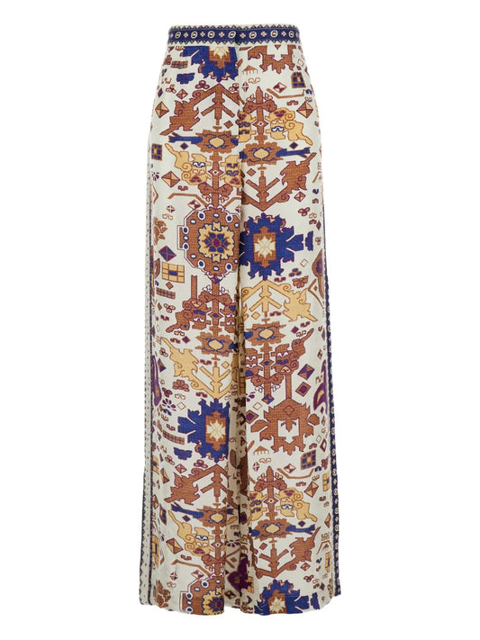 Vlyde Patterned Wide-Leg Trousers