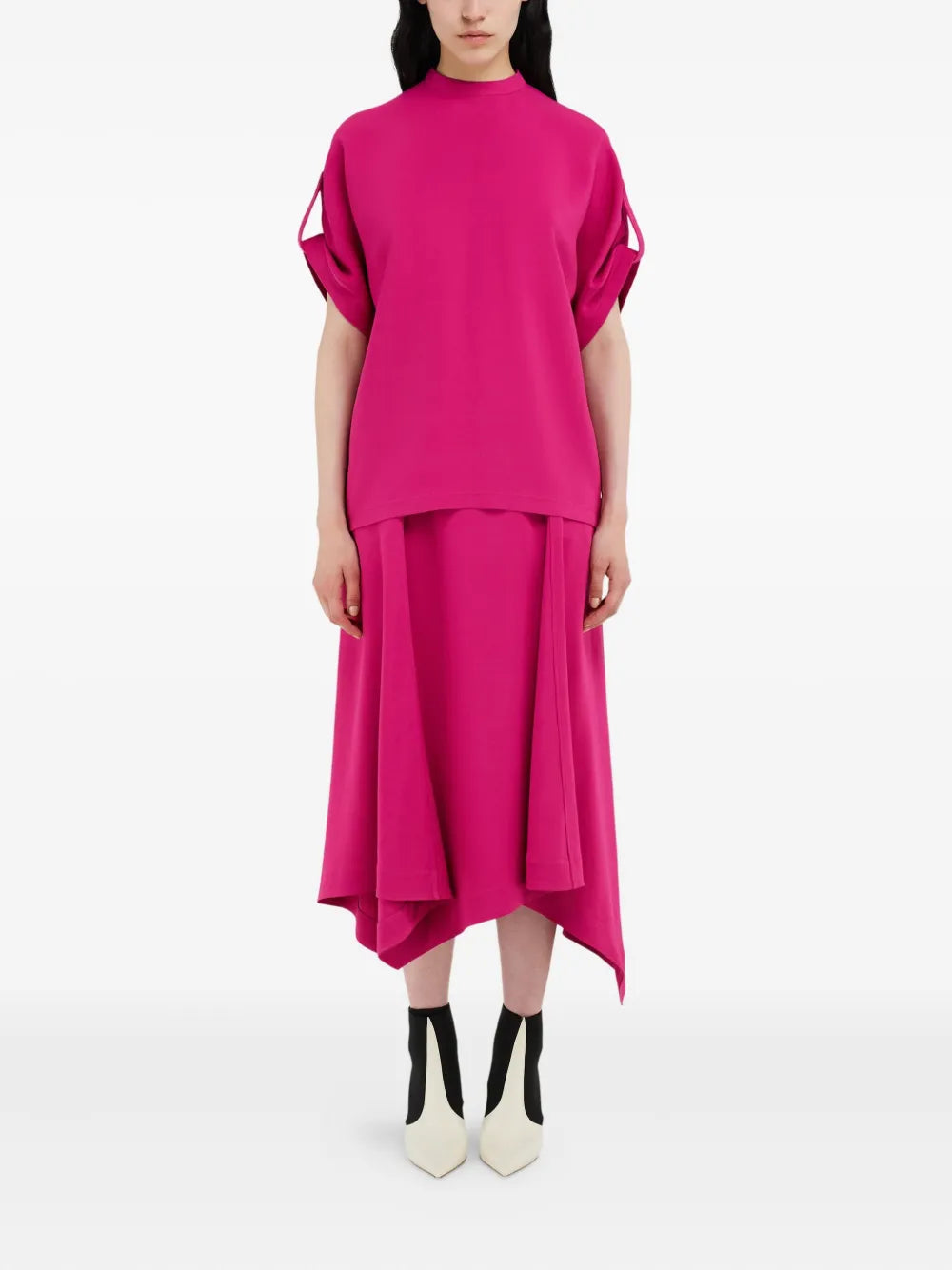 Asymmetric-Hem Maxi Skirt