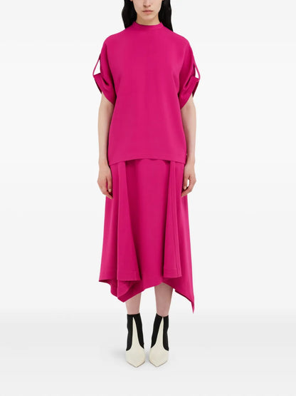 Asymmetric-Hem Maxi Skirt