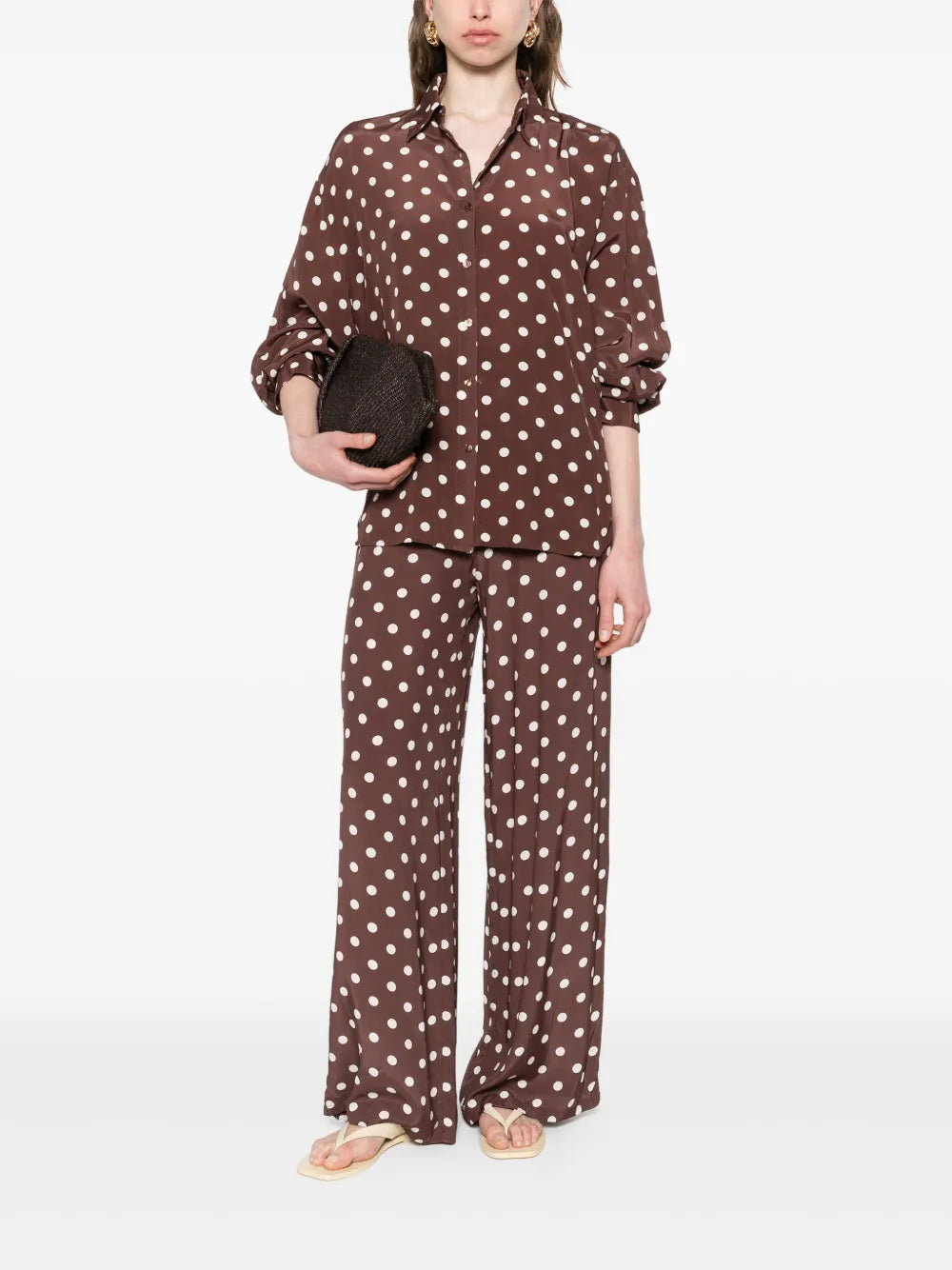 Polka Dot-Print Trousers Set