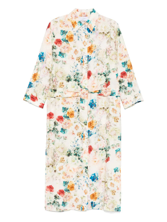 Floral-Print Midi Dress