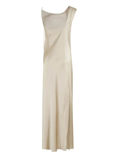Asymmetric Satin Evening Dress