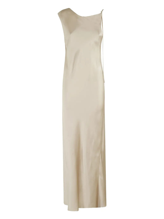 Asymmetric Satin Evening Dress