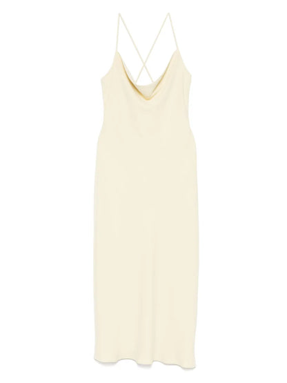 Low-Back Drape Midi Dress