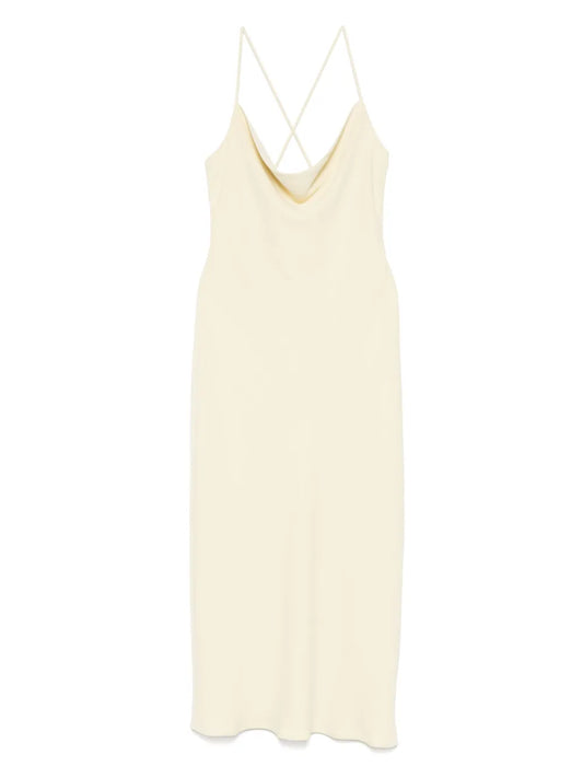 Low-Back Drape Midi Dress