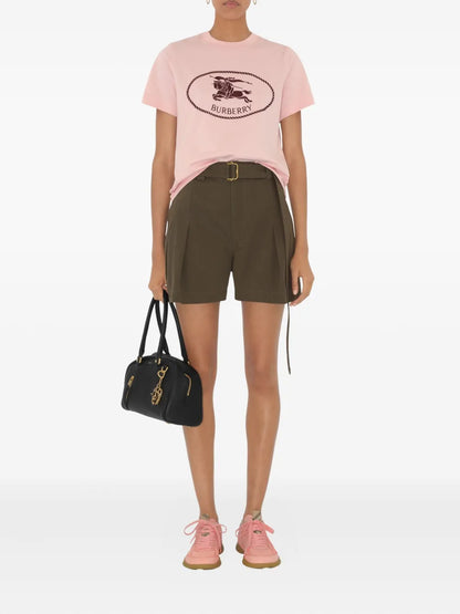 Belted Gabardine Shorts