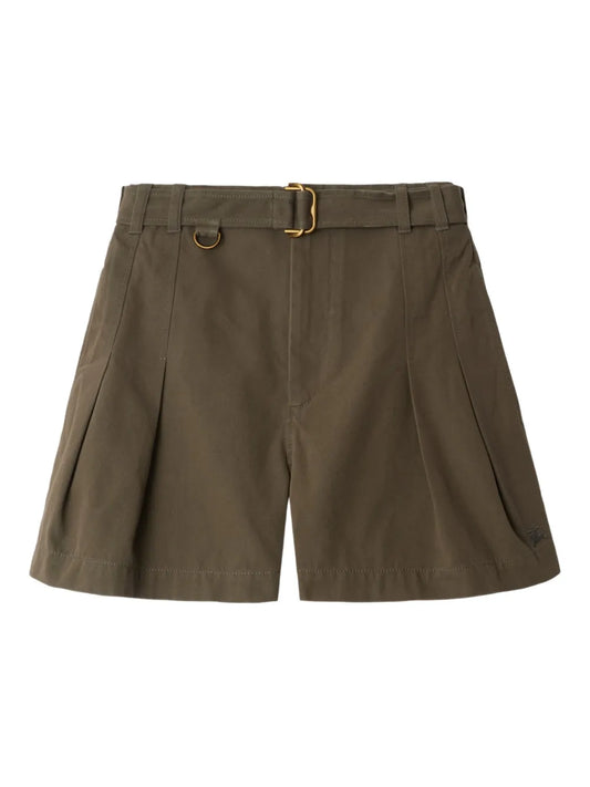 Belted Gabardine Shorts