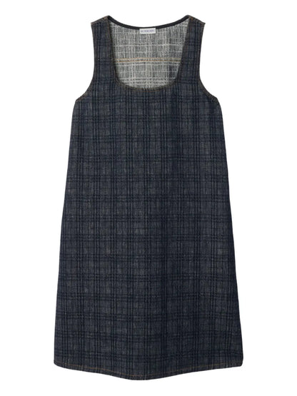 Checked Denim Dress