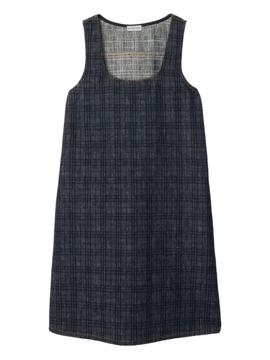 Checked Denim Dress