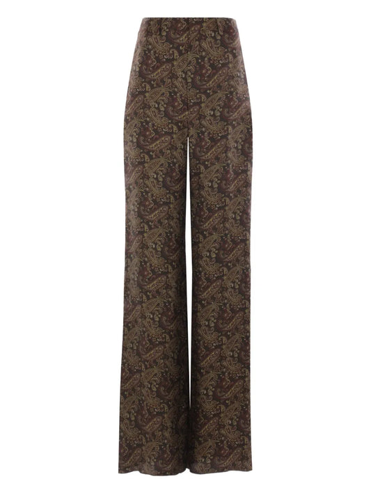 Silk Straight-Leg Trousers