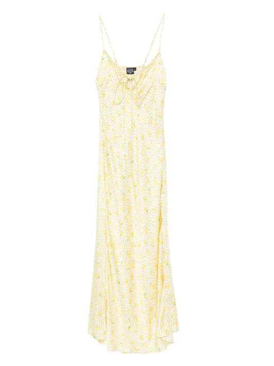 Lemon-Print Maxi Dress