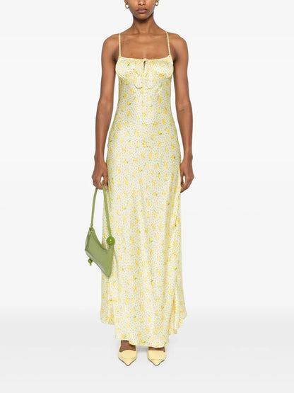 Lemon-Print Maxi Dress