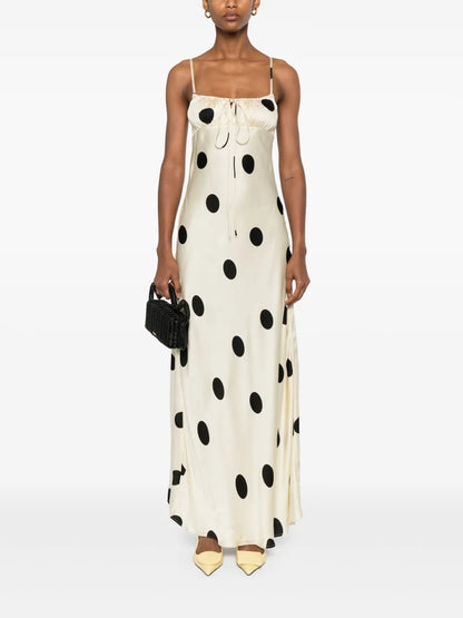 Polka-Dot Slip Maxi Dress