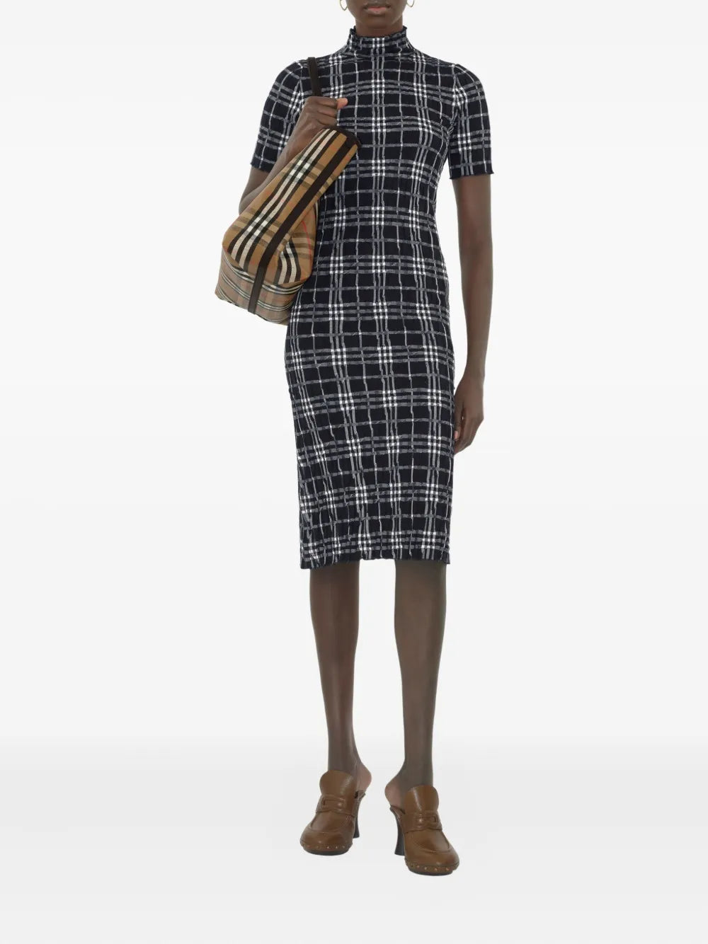 Check-Print Dress