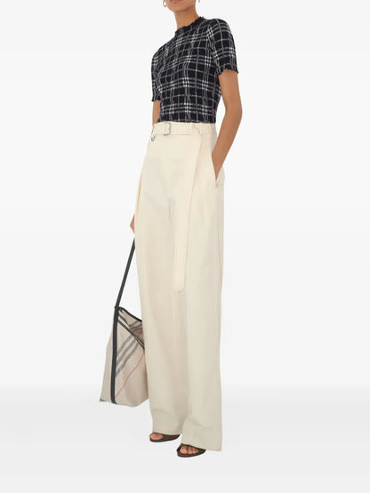 Gabardine Belted Trousers