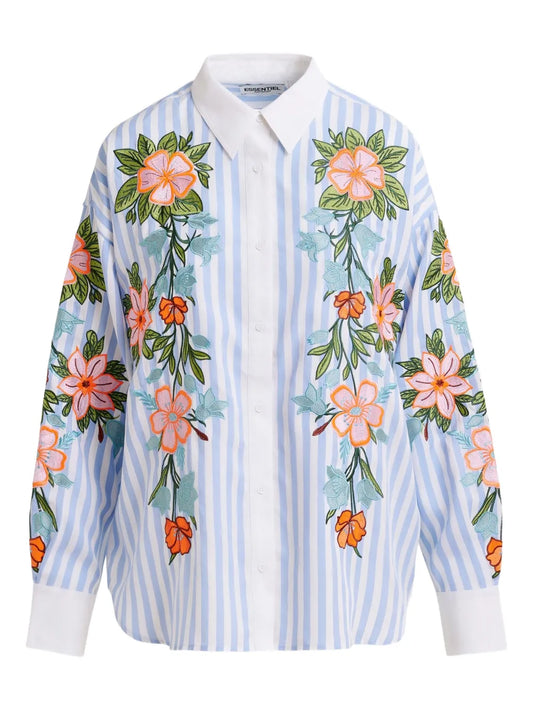 Floral-Embroidered Shirt