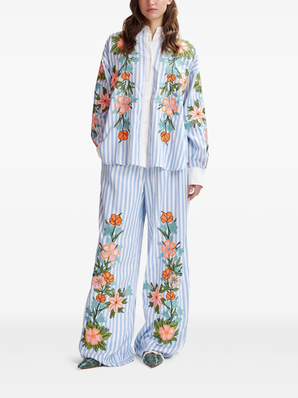 Floral-Embroidered Shirt