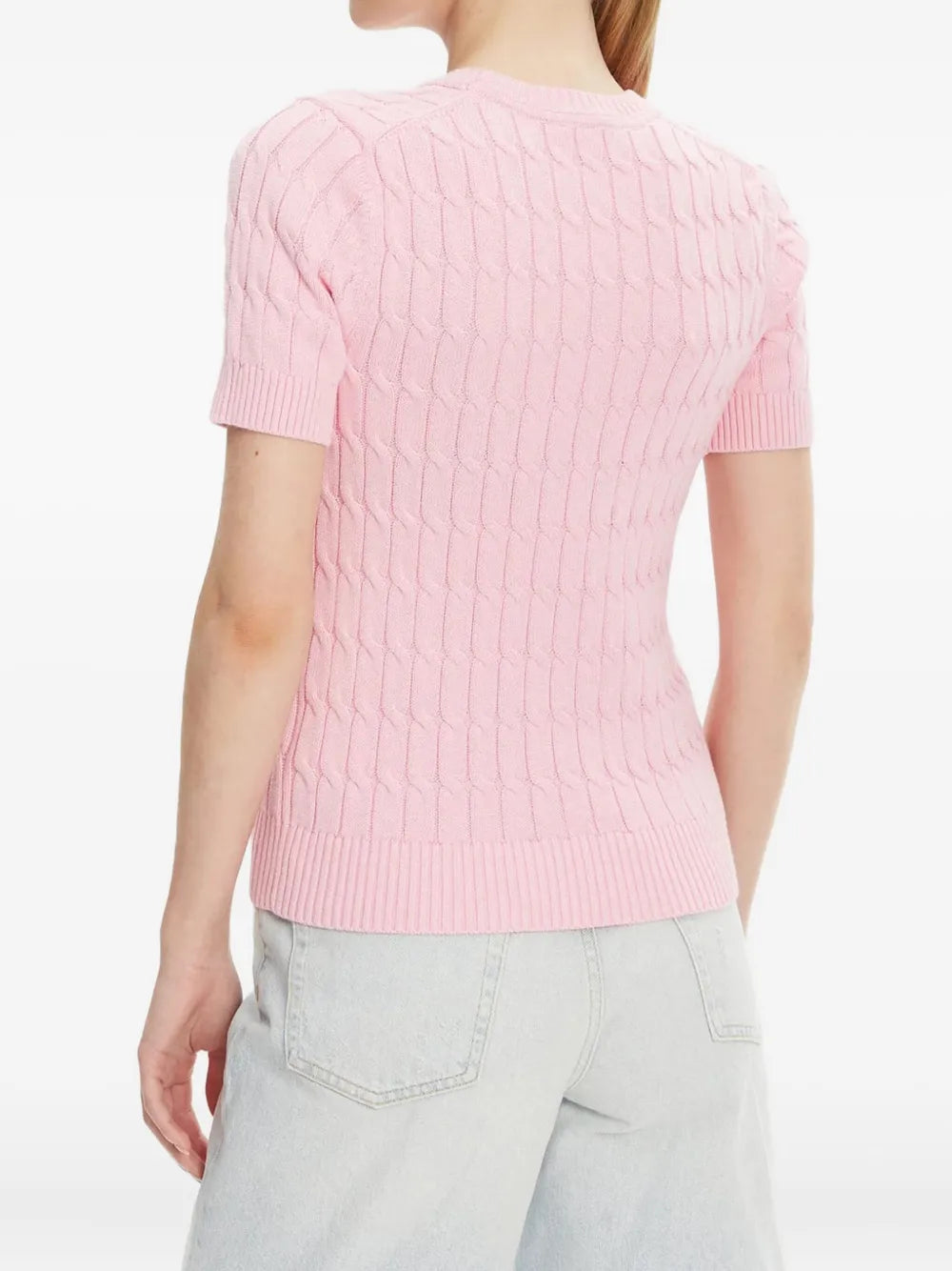Cable-Knit Short-Sleeve Sweater
