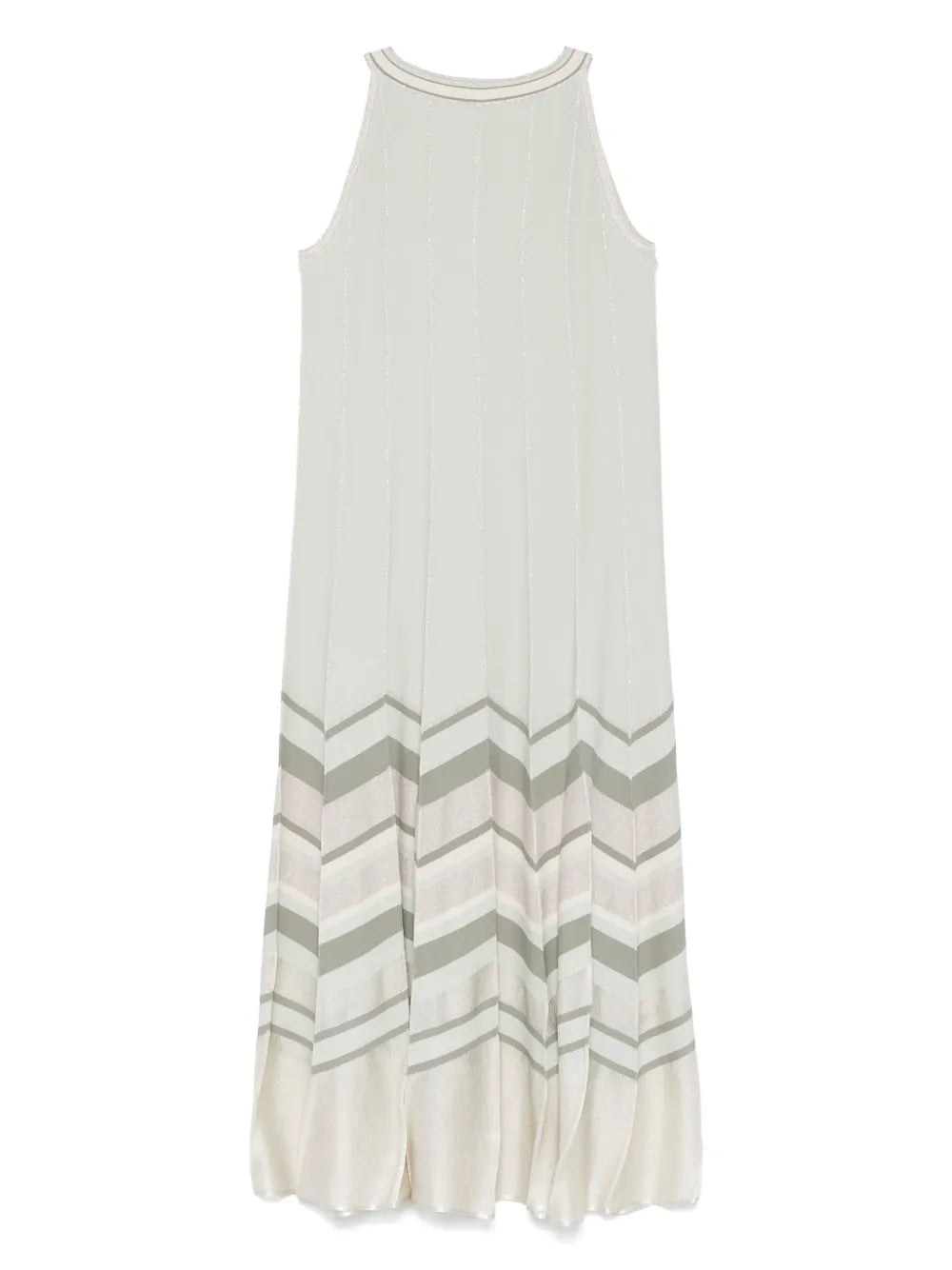Chevron-Pattern Midi Dress