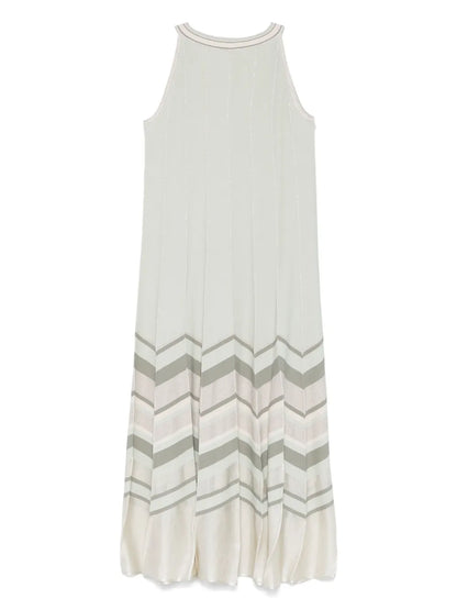 Chevron-Pattern Midi Dress