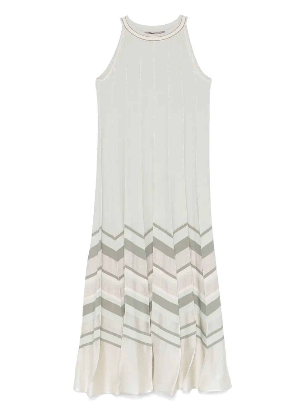 Chevron-Pattern Midi Dress
