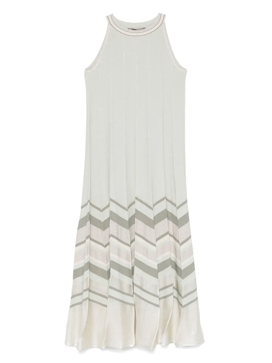 Chevron-Pattern Midi Dress